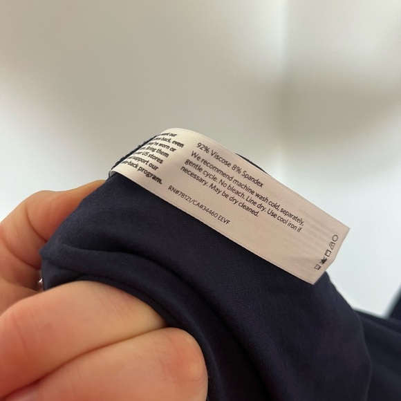 Eileen Fisher Maxi Dress Navy Blue Sleeveless Stretch Travel Viscose size XL - Picture 3 of 5